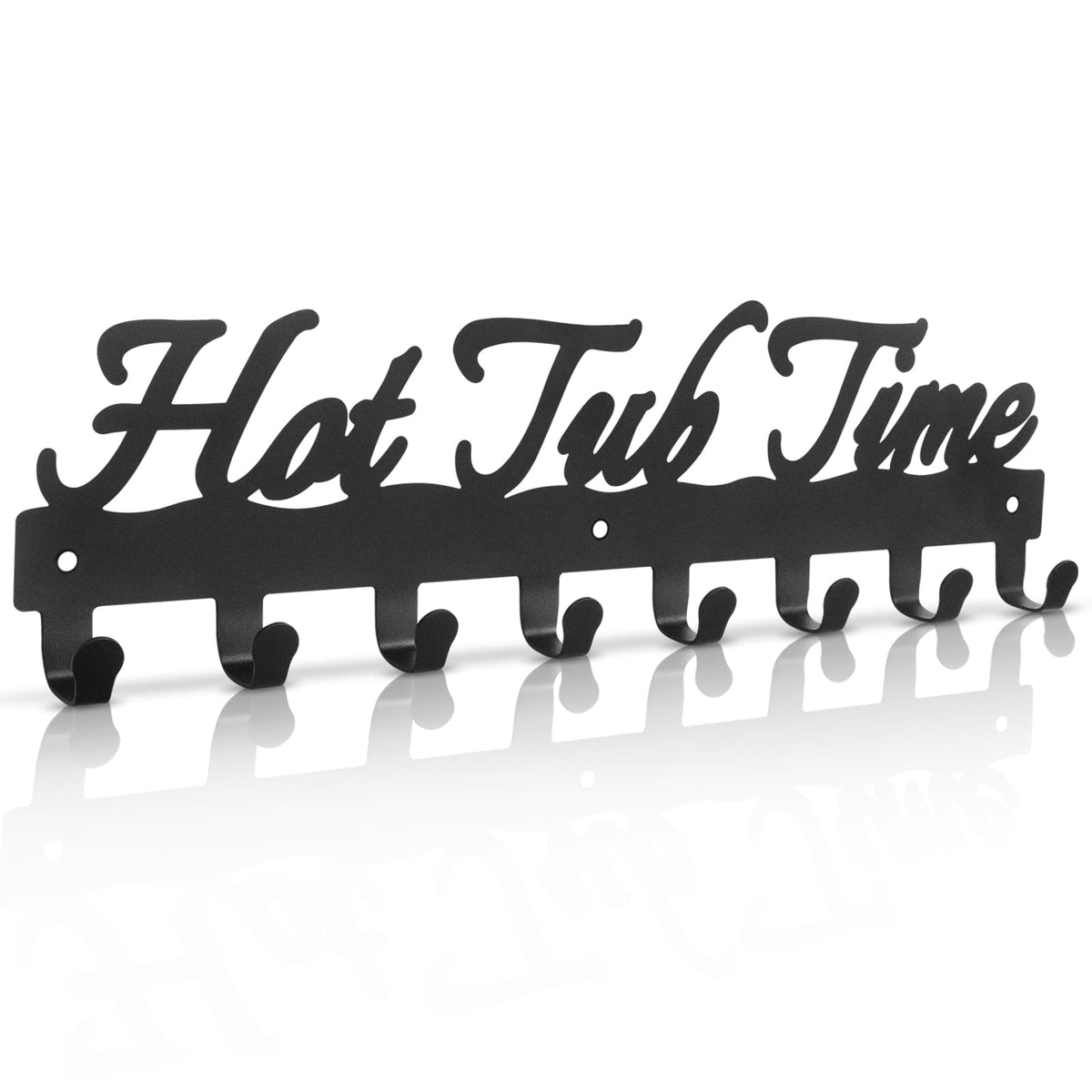 IBosins Towel Rack with Metal Shelf Bathroom Towel Holder 8 Hooks Black