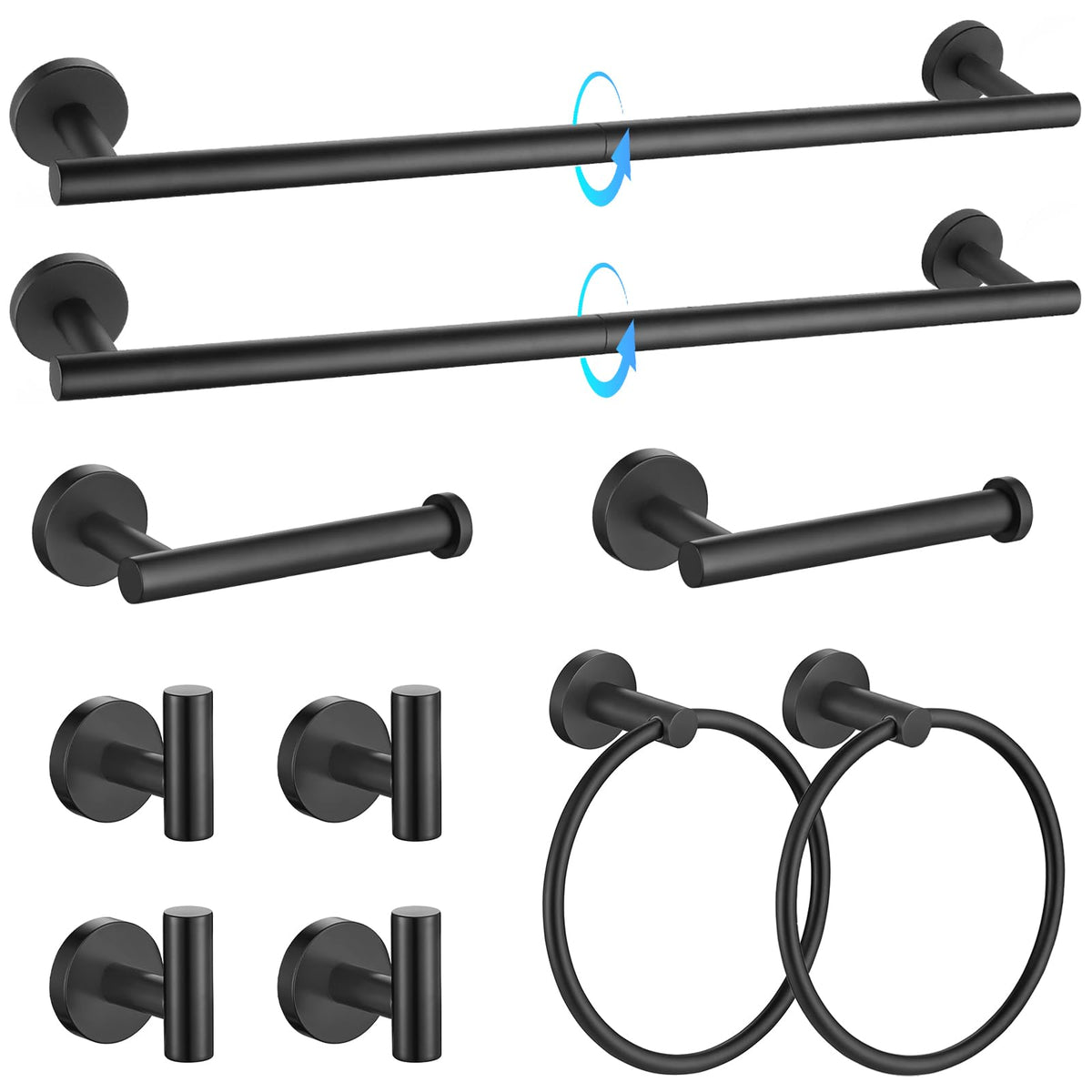 TQKAG 5 Piece Bathroom Accessories Set Brushed Gold Bathroom Hardware Set 23.6 Inch Bath Towel Bar Set SUS304 Stainless Steel Towel Rack Set