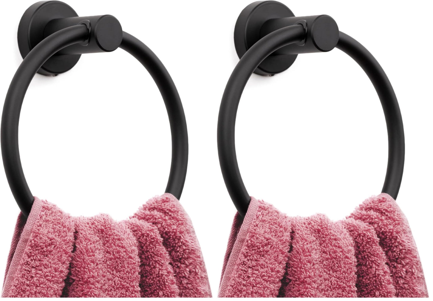MARMOLUX ACC Matte Black Towel Ring - SUS304 Stainless Steel Wall Mounted Hand Towel Holder for Bathroom - Kitchen & Bathroom Towel Rack - Black Towel Hanger - Bathroom Towel Holder - Hand Towel Rack