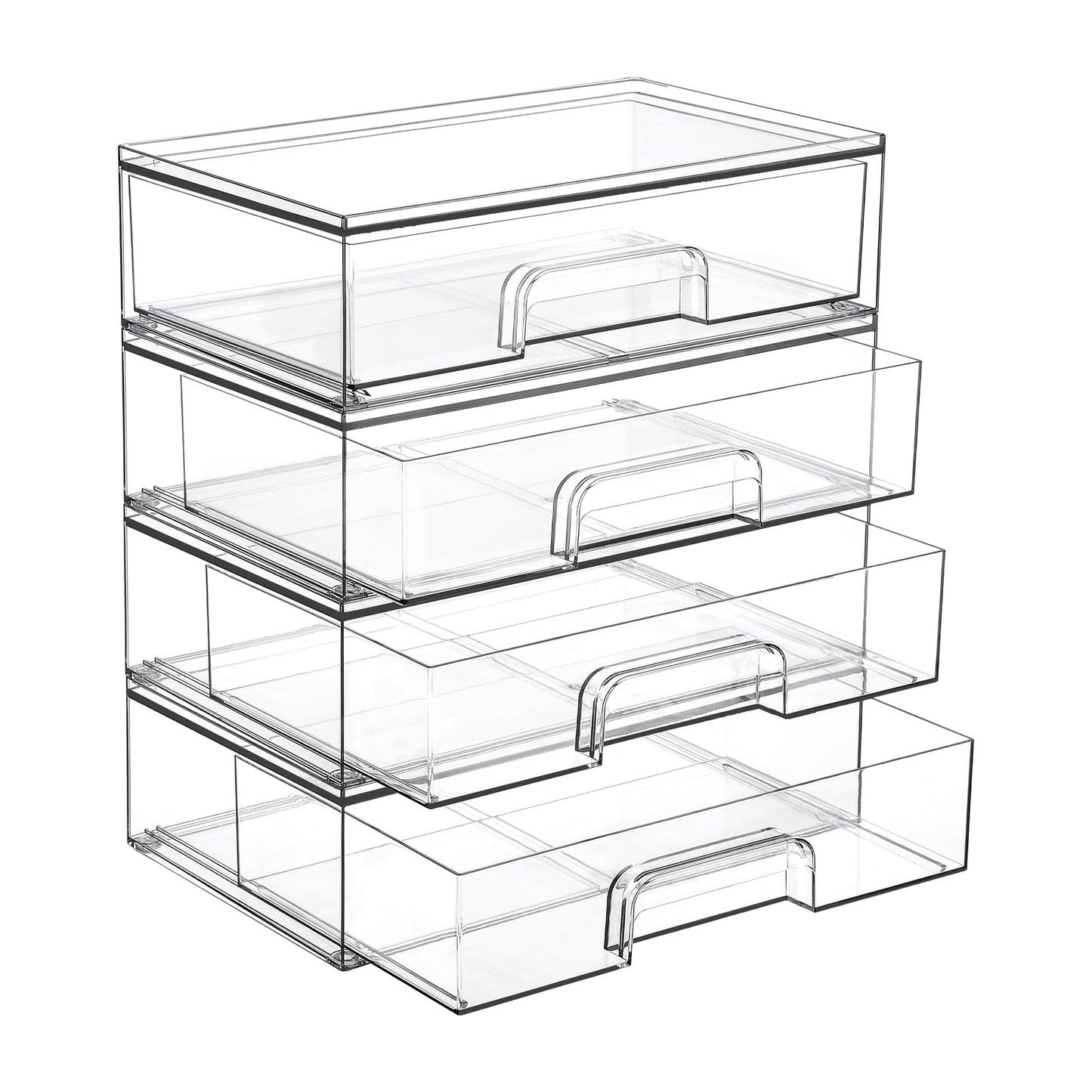Vtopmart 6 Pack Small Clear Stackable Storage Drawers for Desk, Countertop
