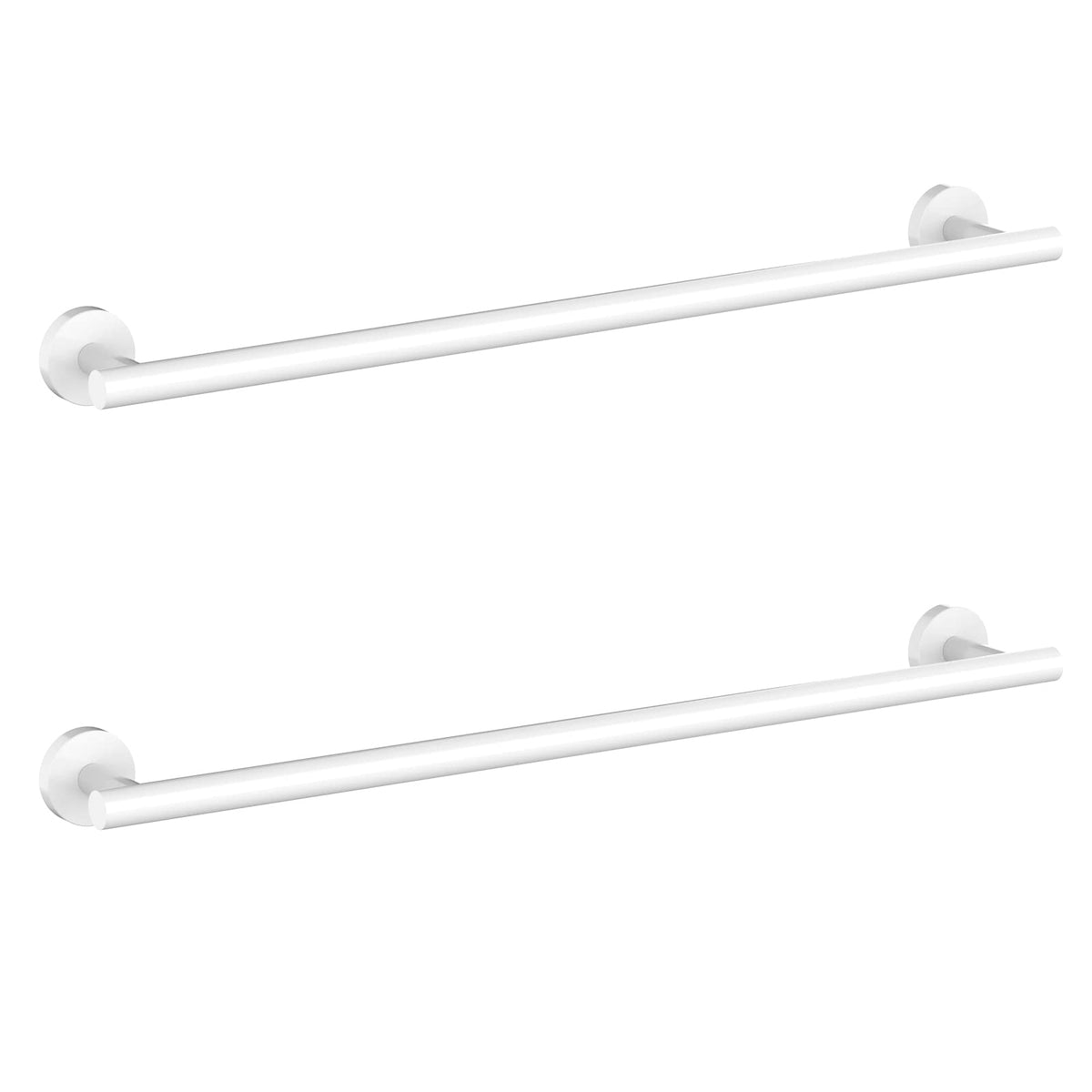 Cilee 2 Pieces Polished Chrome Bathroom Towel Bar, 24 Inch Towel Holder