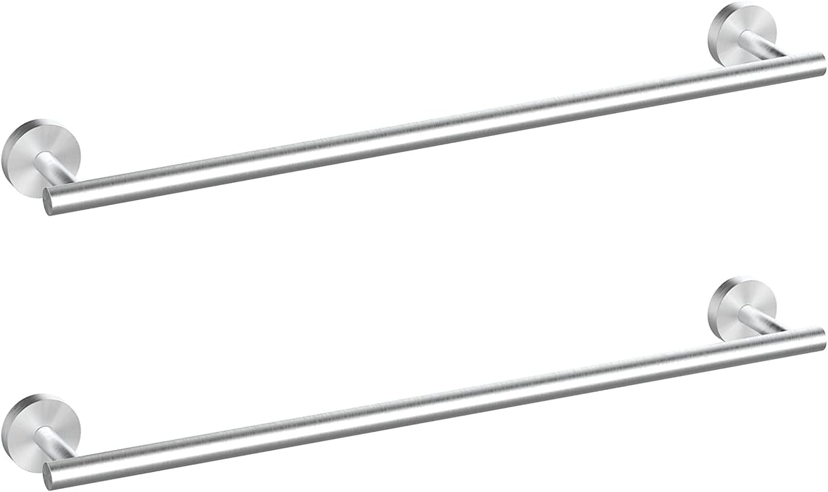 Cilee 2 Pieces Polished Chrome Bathroom Towel Bar, 24 Inch Towel Holder