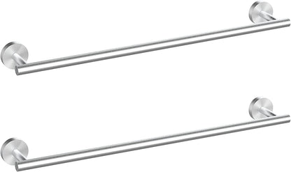 Cilee 2 Pieces Polished Chrome Bathroom Towel Bar, 24 Inch Towel Holder