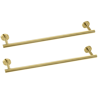 Cilee 2 Pieces Polished Chrome Bathroom Towel Bar, 24 Inch Towel Holder