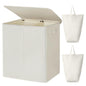 WOWLIVE 154L Double Laundry Hamper 2 Section with Lid and Removable Bags
