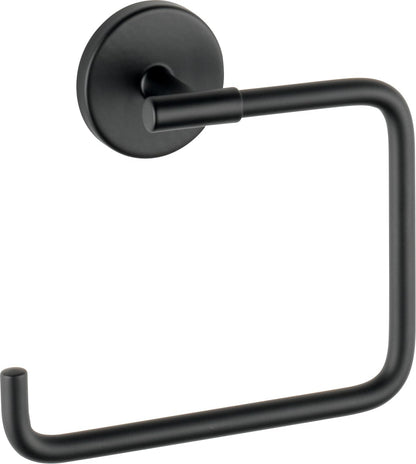 Delta Hand Towel Holder | Square Matte Black Ring for Hanging Towels in Kitchen, Bathroom | Trinsic Accessories