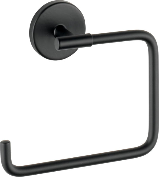 Delta Hand Towel Holder | Square Matte Black Ring for Hanging Towels in Kitchen, Bathroom | Trinsic Accessories