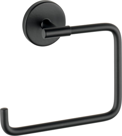 Delta Hand Towel Holder | Square Matte Black Ring for Hanging Towels in Kitchen, Bathroom | Trinsic Accessories