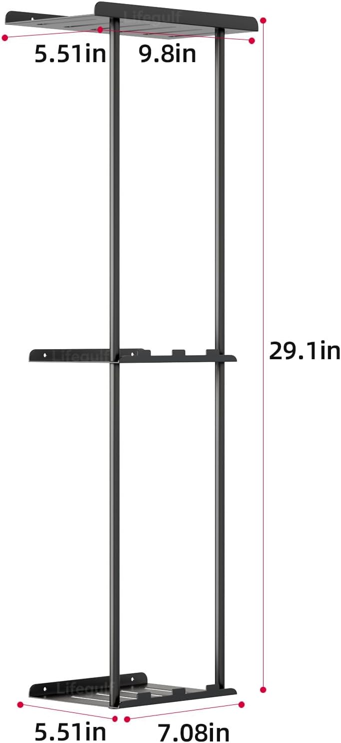 3-Tier Wall Mounted Towel Rack for Bathroom Storage，Black