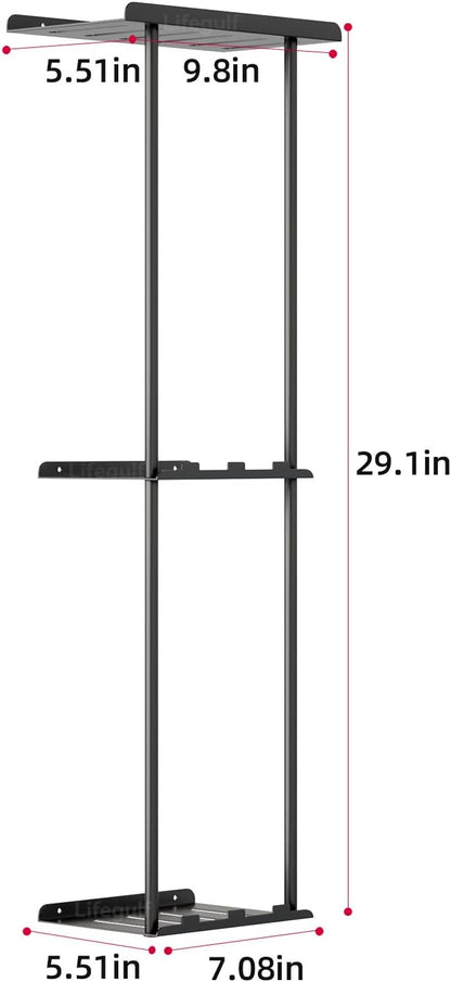 3-Tier Wall Mounted Towel Rack for Bathroom Storage，Black