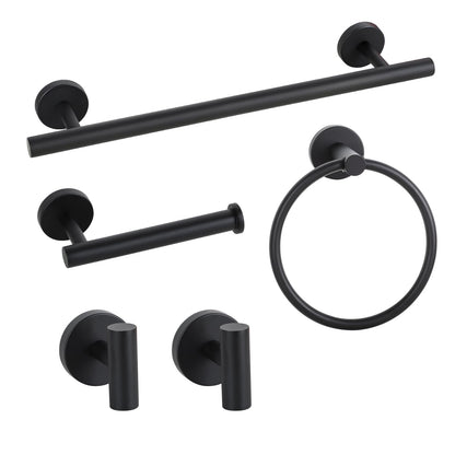 Brushed Nickel Bathroom Hardware Set 5 Pieces, Bathroom Towel Rack Holder Set Wall Mounted, SUS304 Stainless Steel Towel Bar Set - 16 Inch Towel Bar, Toilet Paper Holder, Towel Hooks, Towel Ring