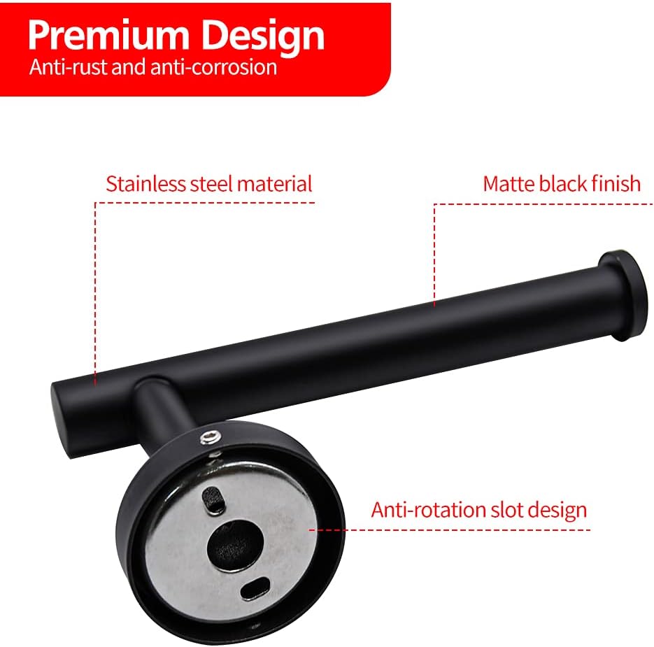2pcs Brushed Nickel Toilet Paper Holder and Towel Ring Set, Stainless Steel