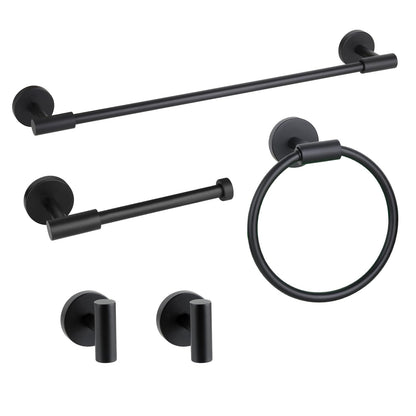 Brushed Nickel Bathroom Hardware Set 5 Pieces, Bathroom Towel Rack Holder Set Wall Mounted, SUS304 Stainless Steel Towel Bar Set - 16 Inch Towel Bar, Toilet Paper Holder, Towel Hooks, Towel Ring