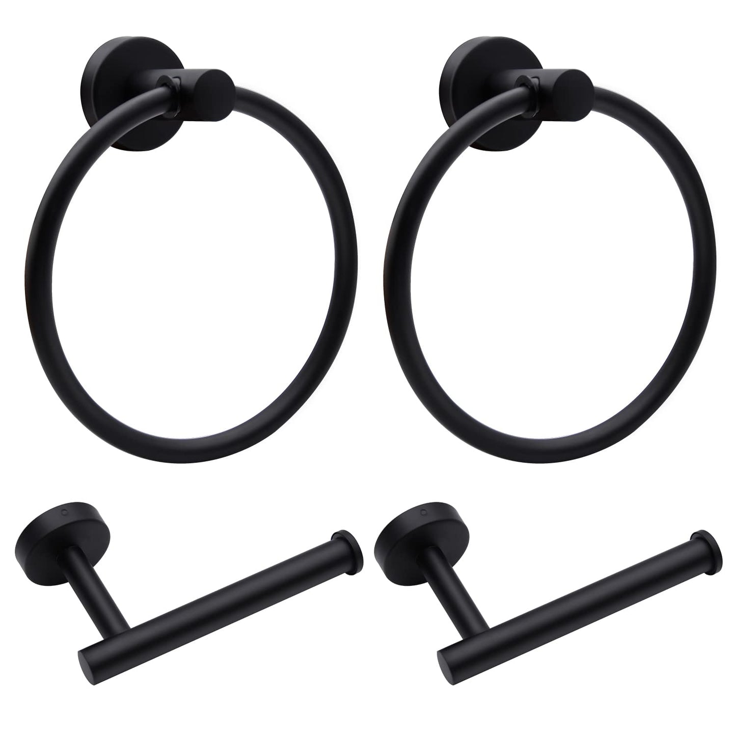 2pcs Brushed Nickel Toilet Paper Holder and Towel Ring Set, Stainless Steel