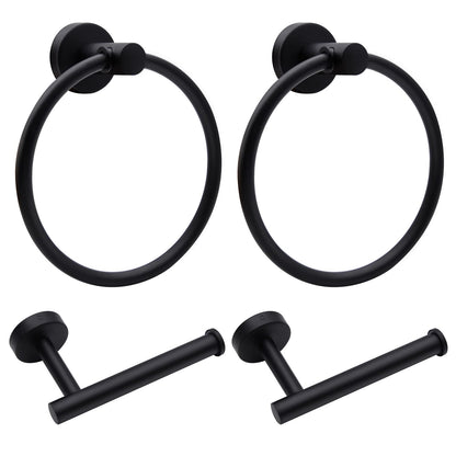 2pcs Brushed Nickel Toilet Paper Holder and Towel Ring Set, Stainless Steel