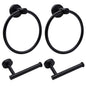 2pcs Brushed Nickel Toilet Paper Holder and Towel Ring Set, Stainless Steel