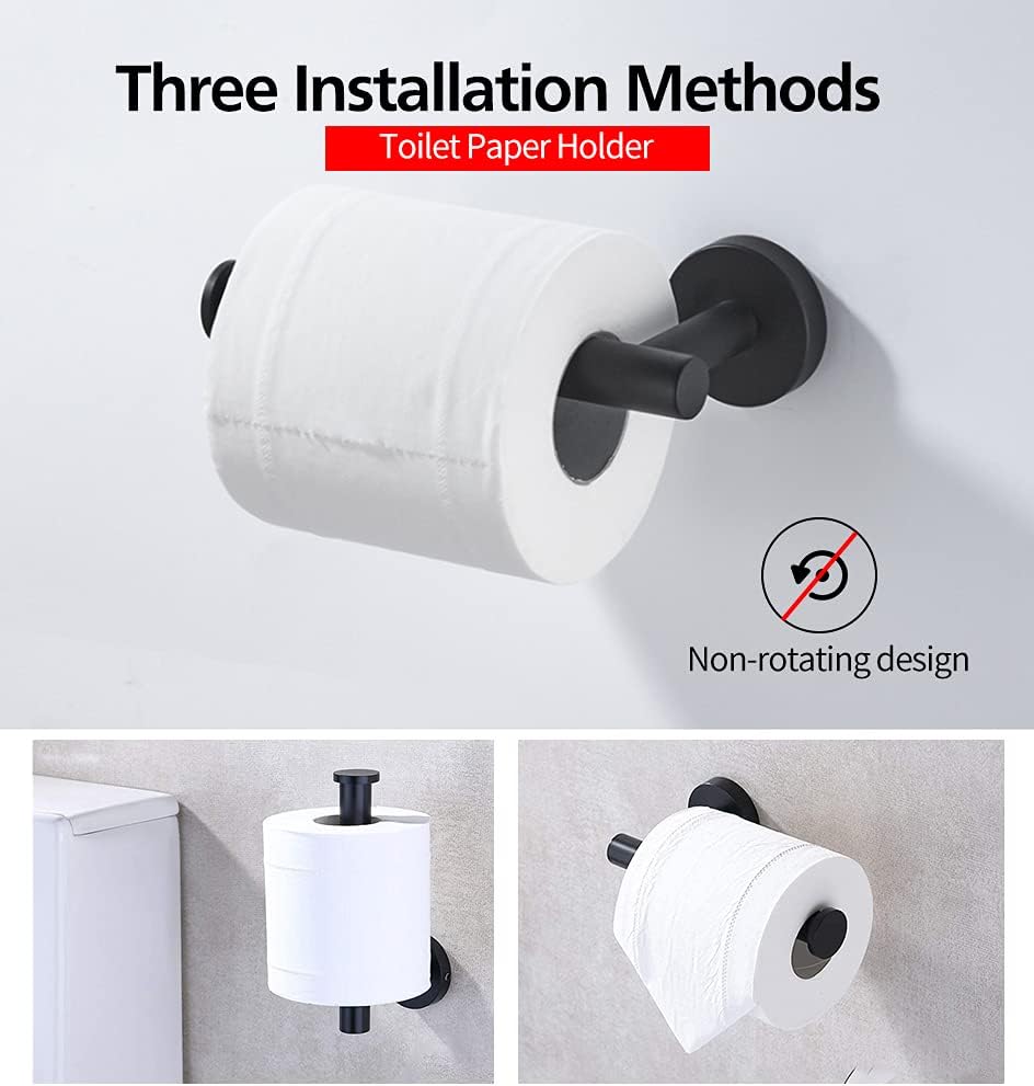 2pcs Brushed Nickel Toilet Paper Holder and Towel Ring Set, Stainless Steel
