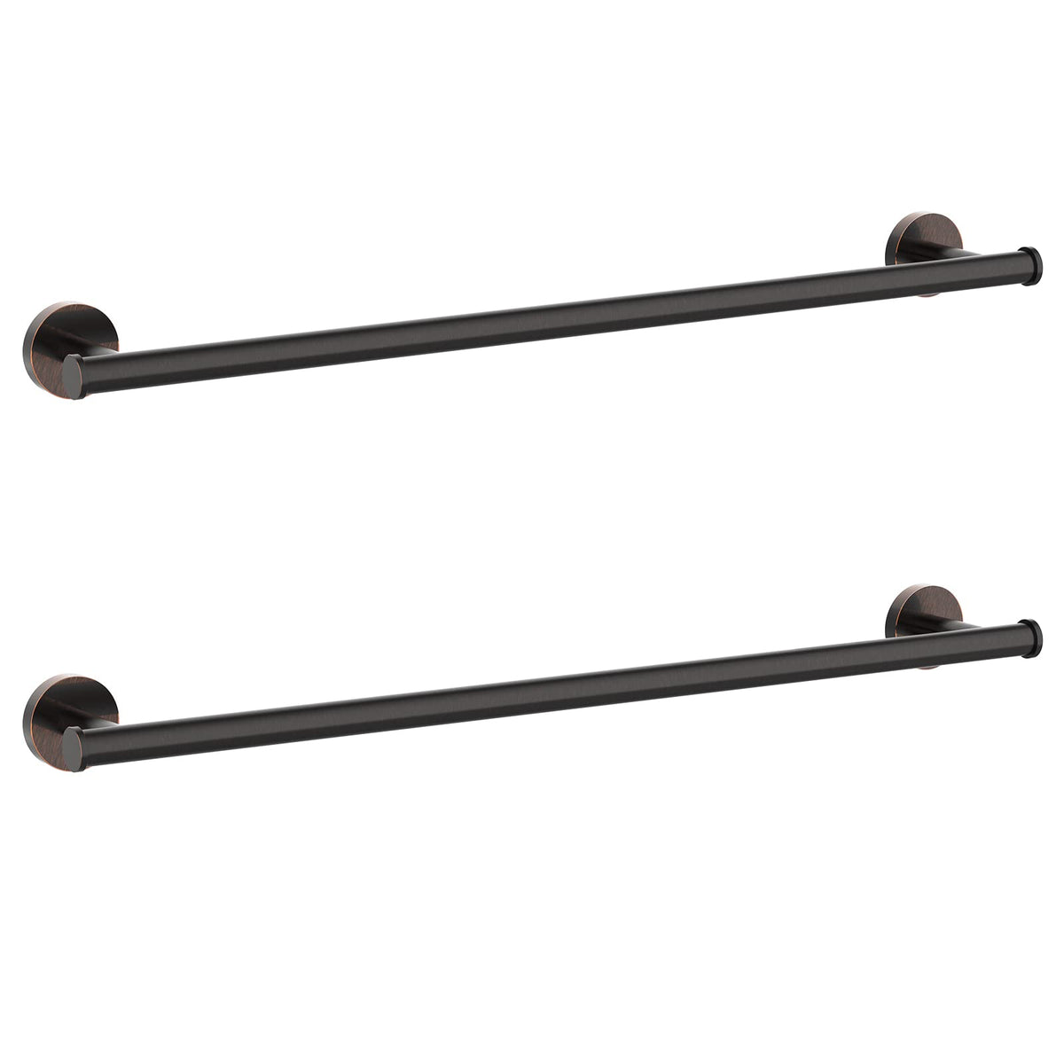 Cilee 2 Pieces Polished Chrome Bathroom Towel Bar, 24 Inch Towel Holder