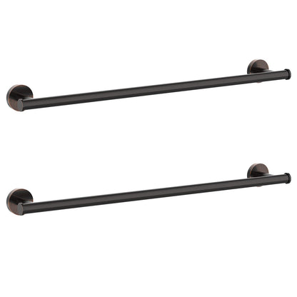 Cilee 2 Pieces Polished Chrome Bathroom Towel Bar, 24 Inch Towel Holder