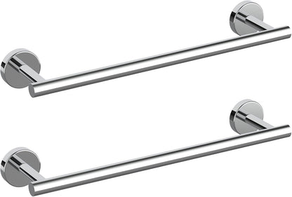 Cilee 2 Pieces Polished Chrome Bathroom Towel Bar, 24 Inch Towel Holder
