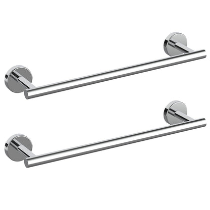 Cilee 2 Pieces Polished Chrome Bathroom Towel Bar, 24 Inch Towel Holder