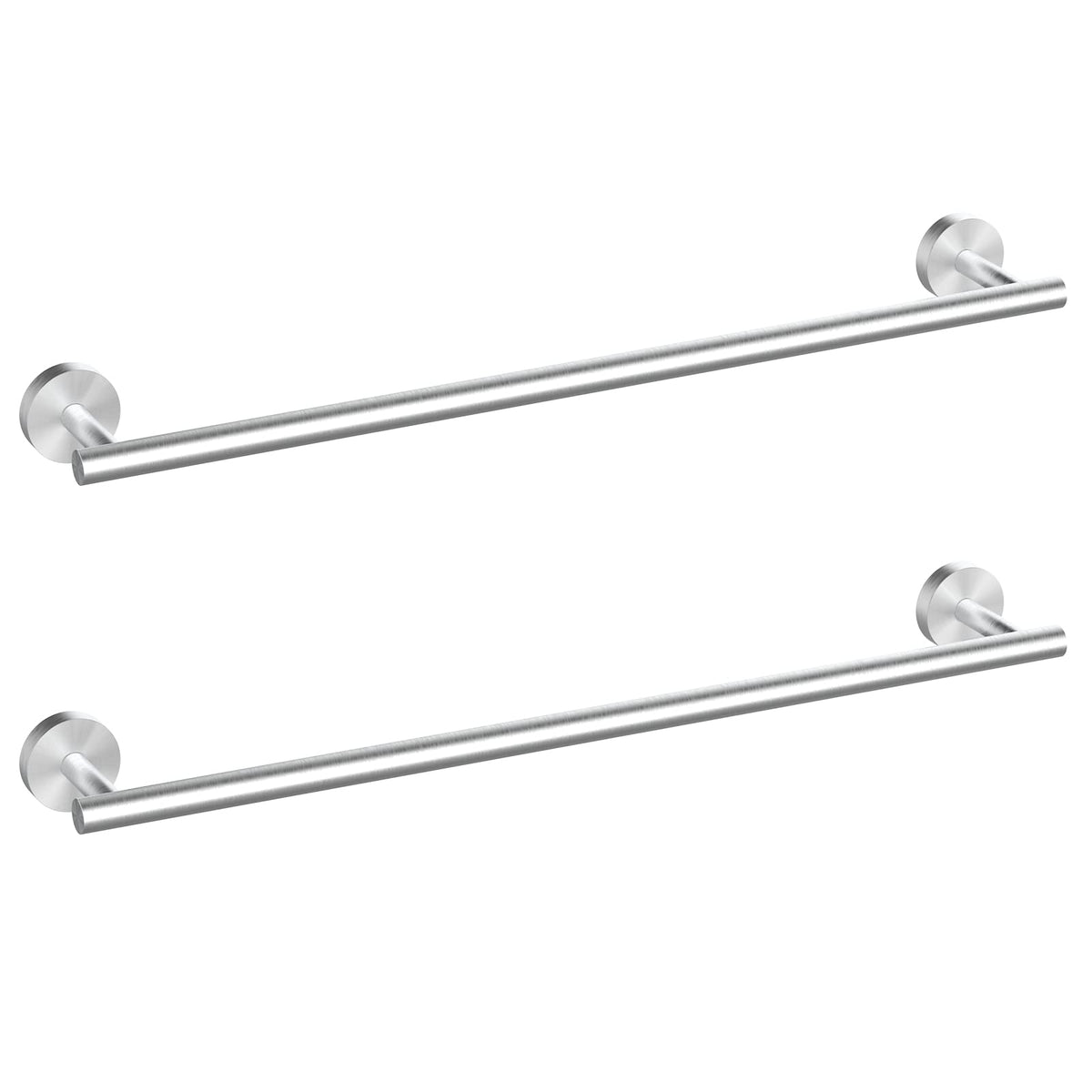 Cilee 2 Pieces Polished Chrome Bathroom Towel Bar, 24 Inch Towel Holder