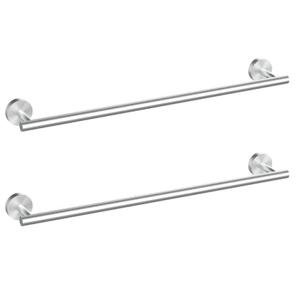 Cilee 2 Pieces Polished Chrome Bathroom Towel Bar, 24 Inch Towel Holder