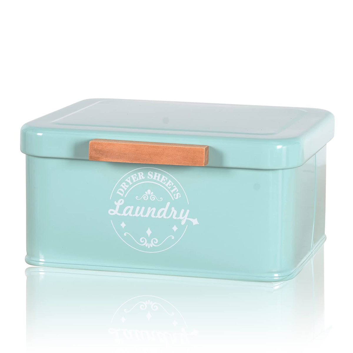 SACREDAY Dryer Sheet Holder with Hinged Lid for Laundry Room Organization. Metal Dryer Sheet Dispenser Container, Farmhouse Laundry Room Decor and Accessories for Dryer Sheets Holder, Cream