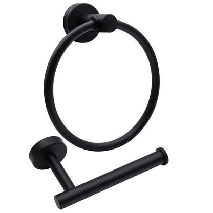 2pcs Brushed Nickel Toilet Paper Holder and Towel Ring Set, Stainless Steel