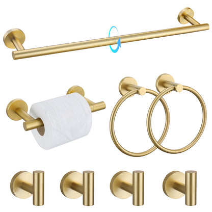 TQKAG 5 Piece Bathroom Accessories Set Brushed Gold Bathroom Hardware Set 23.6 Inch Bath Towel Bar Set SUS304 Stainless Steel Towel Rack Set