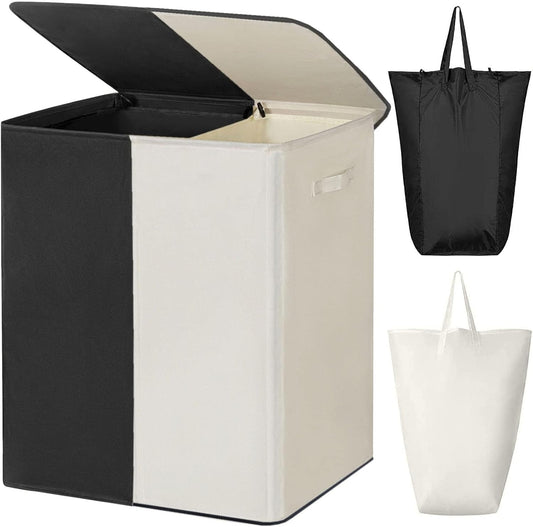 WOWLIVE Double Laundry Hamper with Lid, 154L Large Laundry Basket Organizer