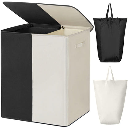 WOWLIVE Double Laundry Hamper with Lid, 154L Large Laundry Basket Organizer