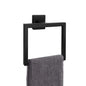 2-Piece Matte Black Square Towel Ring,Modern Hand Towel Holder for Bathroom,Stainless Steel Towel Hangers Wall-Mounted Bathroom Accessories