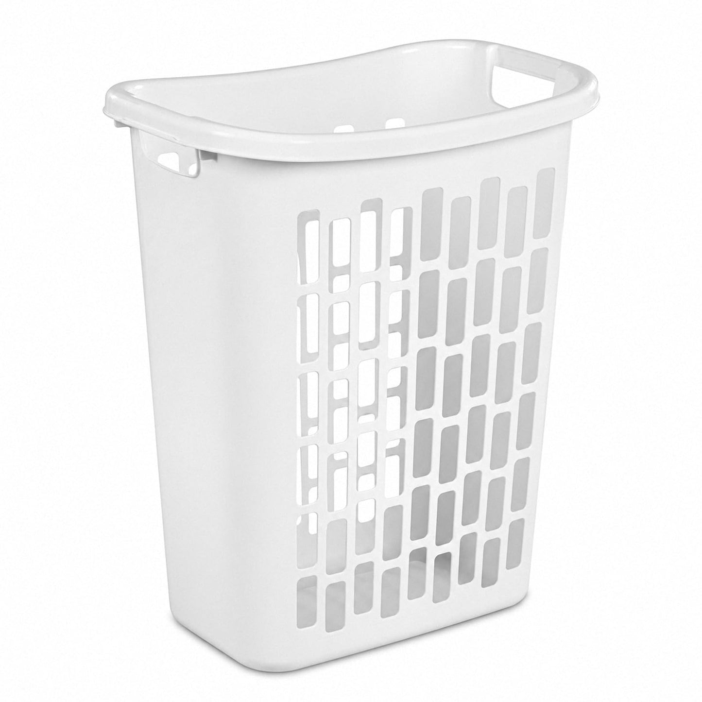 135L White Wheeled Plastic Laundry Hamper - Rolling Laundry Basket with Lid