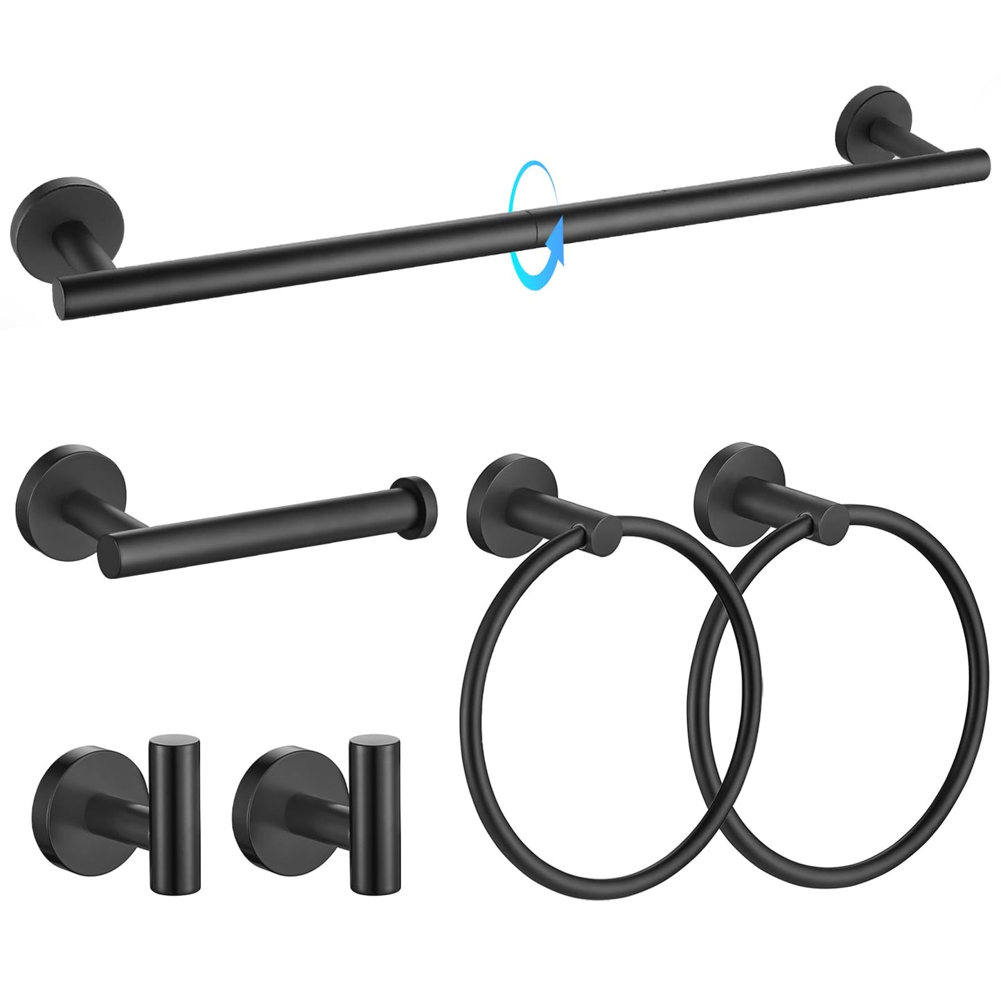 TQKAG 5 Piece Bathroom Accessories Set Brushed Gold Bathroom Hardware Set 23.6 Inch Bath Towel Bar Set SUS304 Stainless Steel Towel Rack Set