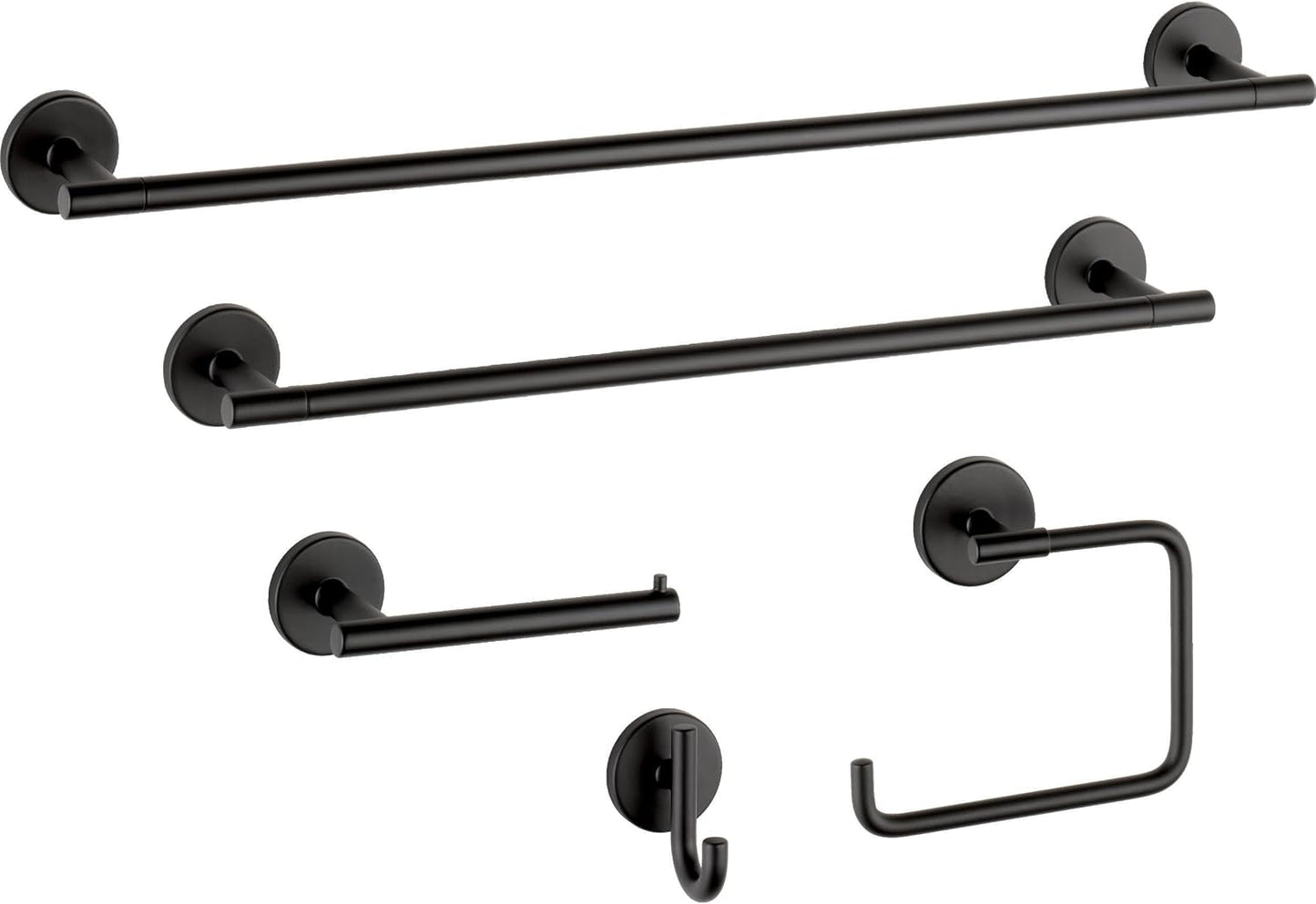 Delta Hand Towel Holder | Square Matte Black Ring for Hanging Towels in Kitchen, Bathroom | Trinsic Accessories
