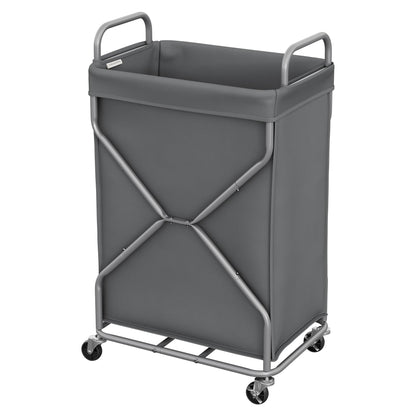 StorageWorks 2 Section Laundry Sorter with Wheels, 160L Beige Hamper Basket