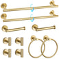 TQKAG 5 Piece Bathroom Accessories Set Brushed Gold Bathroom Hardware Set 23.6 Inch Bath Towel Bar Set SUS304 Stainless Steel Towel Rack Set