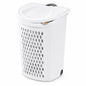135L White Wheeled Plastic Laundry Hamper - Rolling Laundry Basket with Lid