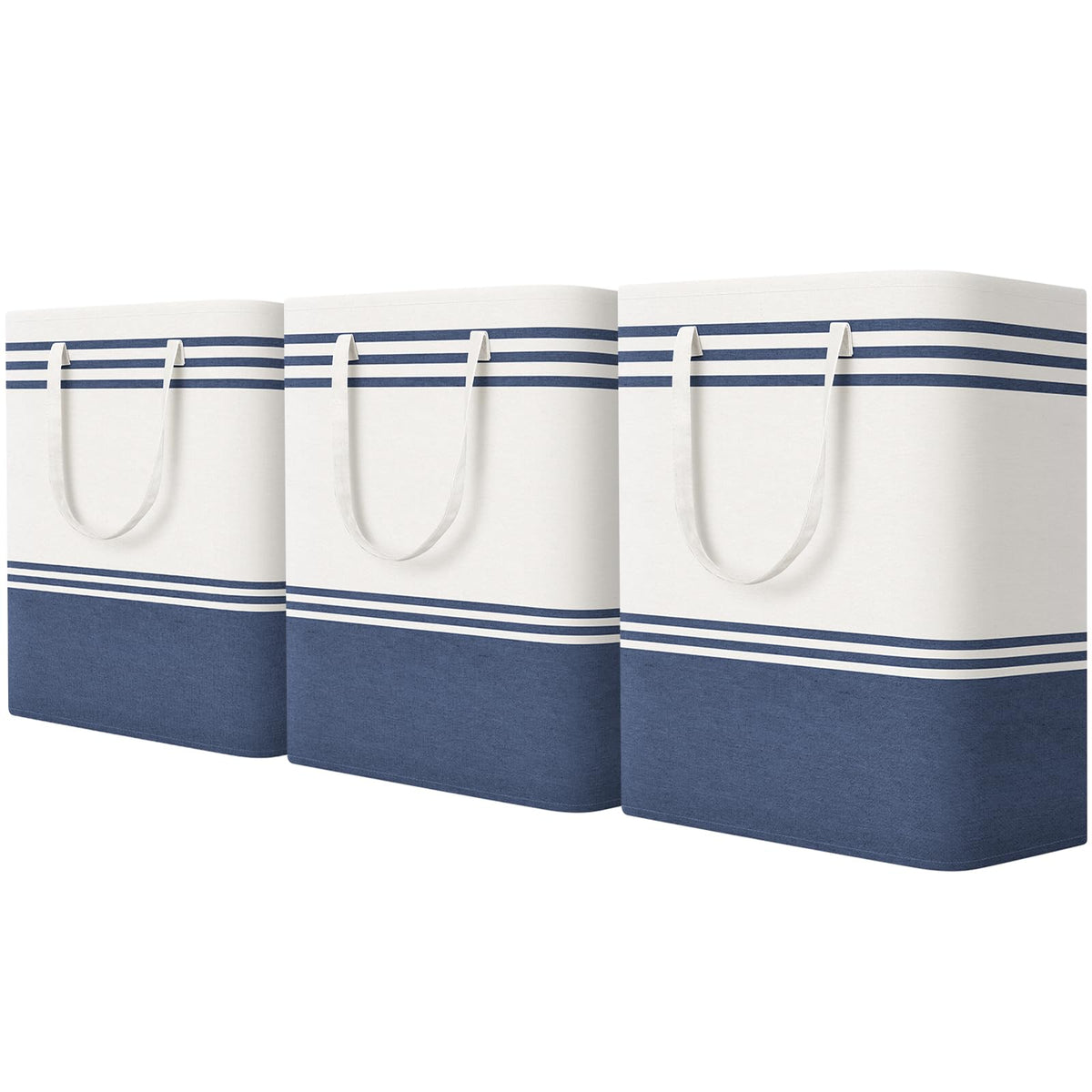 TranquilRelax 3-Pack Laundry Basket, Laundry Hamper, Grey-75L