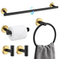 TQKAG 5 Piece Bathroom Accessories Set Brushed Gold Bathroom Hardware Set 23.6 Inch Bath Towel Bar Set SUS304 Stainless Steel Towel Rack Set