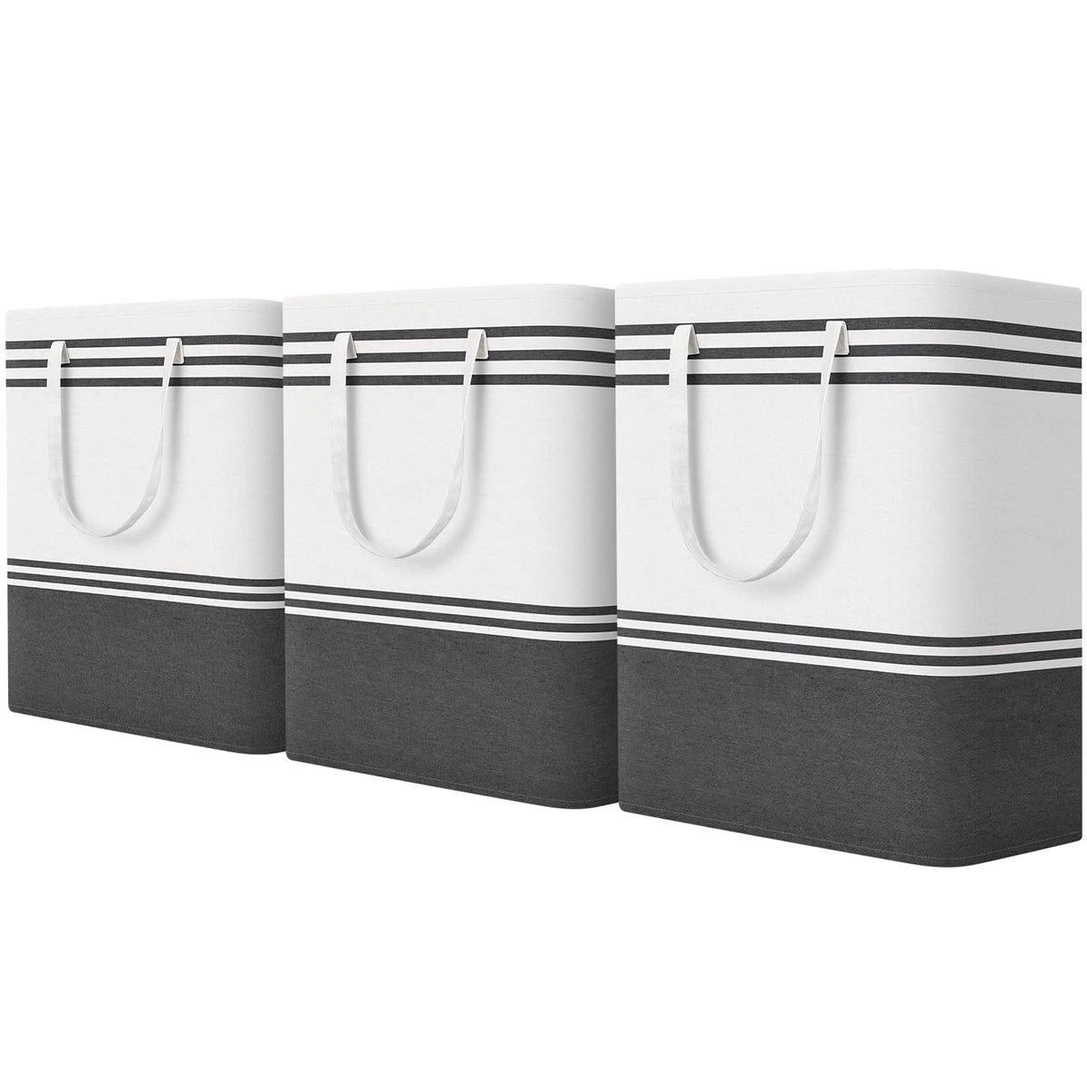 TranquilRelax 3-Pack Laundry Basket, Laundry Hamper, Grey-75L
