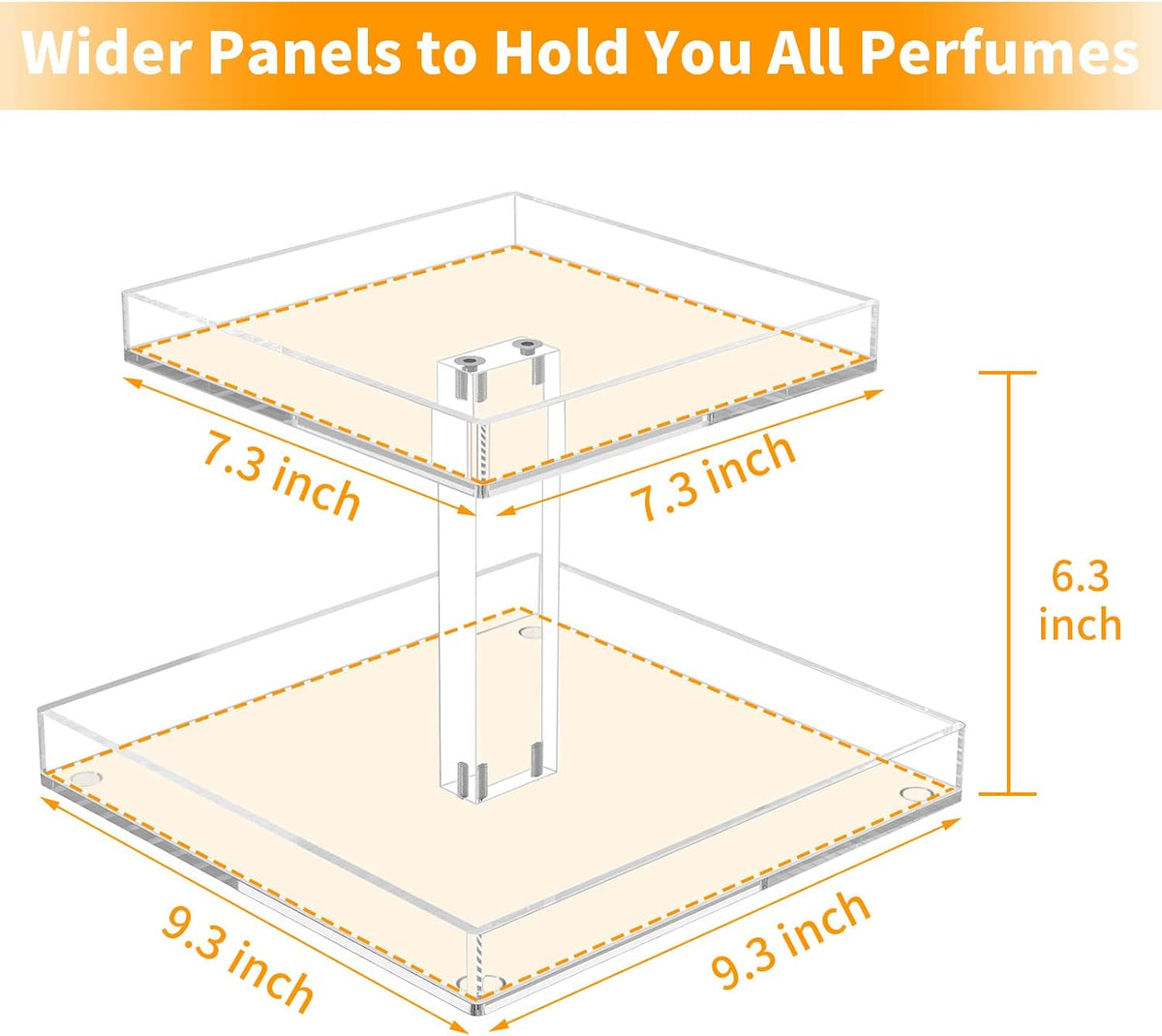 NIUBEE 2 Tier Perfume Organizer, Acrylic Perfume Display Stand for Women
