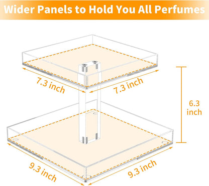 NIUBEE 2 Tier Perfume Organizer, Acrylic Perfume Display Stand for Women