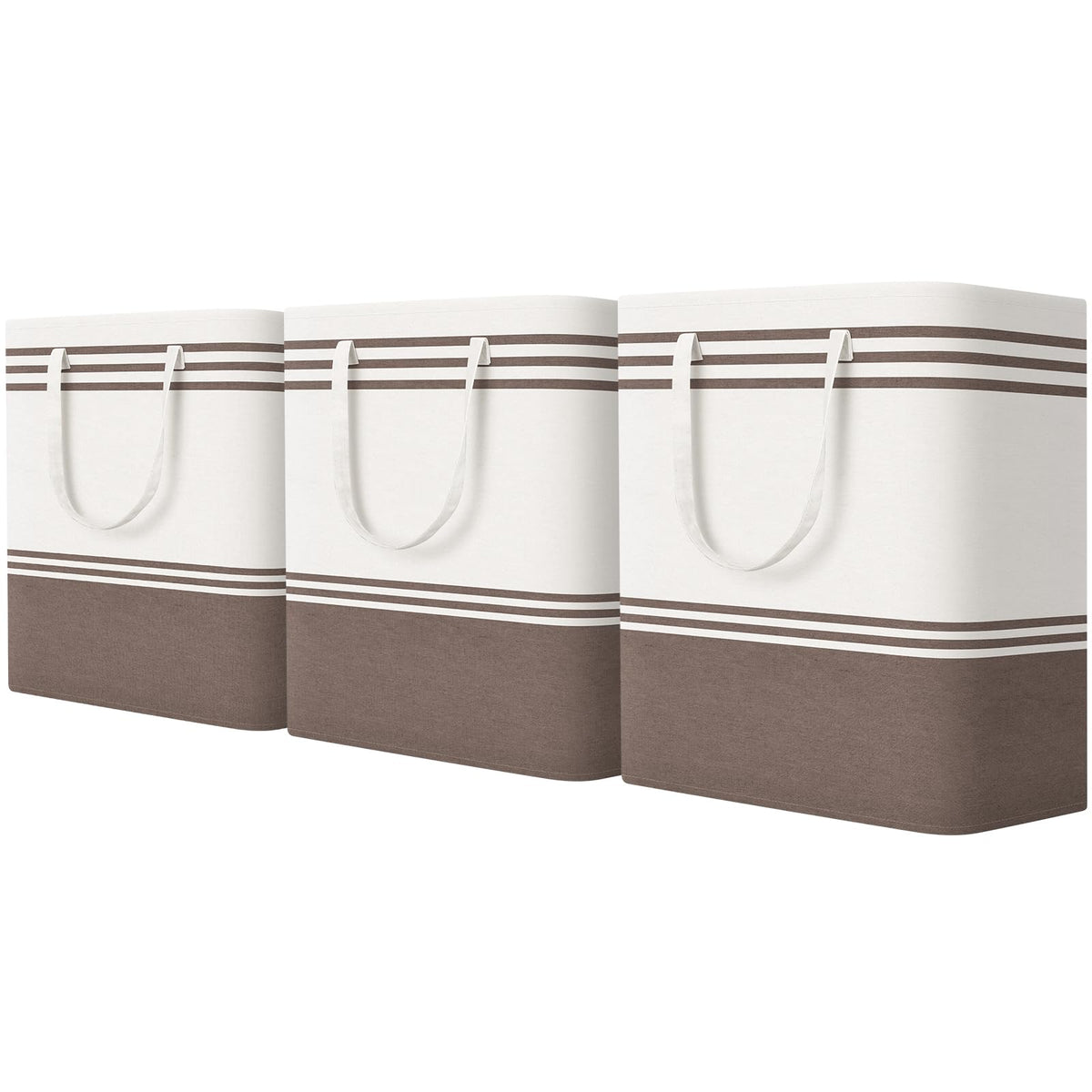 TranquilRelax 3-Pack Laundry Basket, Laundry Hamper, Grey-75L