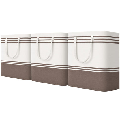 TranquilRelax 3-Pack Laundry Basket, Laundry Hamper, Grey-75L