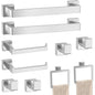 5-Pieces Matte Black Bathroom Accessories Set, 16 Inch Bath Towel Bar Set