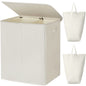 WOWLIVE 154L Double Laundry Hamper 2 Section with Lid and Removable Bags