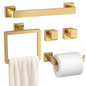 5-Pieces Matte Black Bathroom Accessories Set, 16 Inch Bath Towel Bar Set