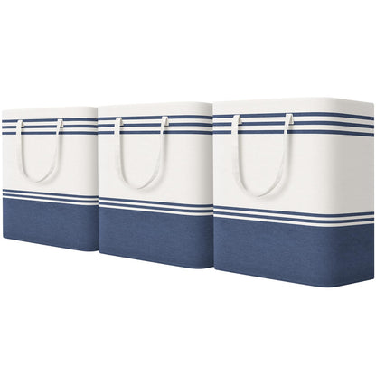 TranquilRelax 3-Pack Laundry Basket, Laundry Hamper, Grey-75L